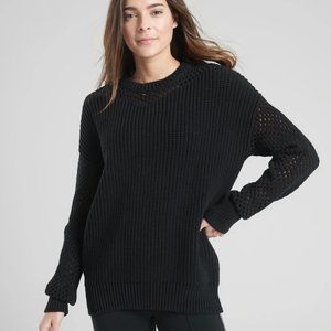 Athleta Small Mesh Volume Sleeve Sweater
